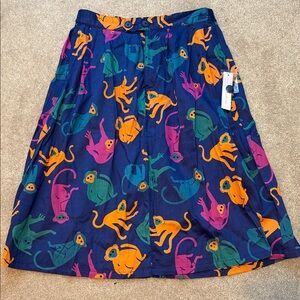 Colorful Monkey Print Modcloth Skirt 100% cotton